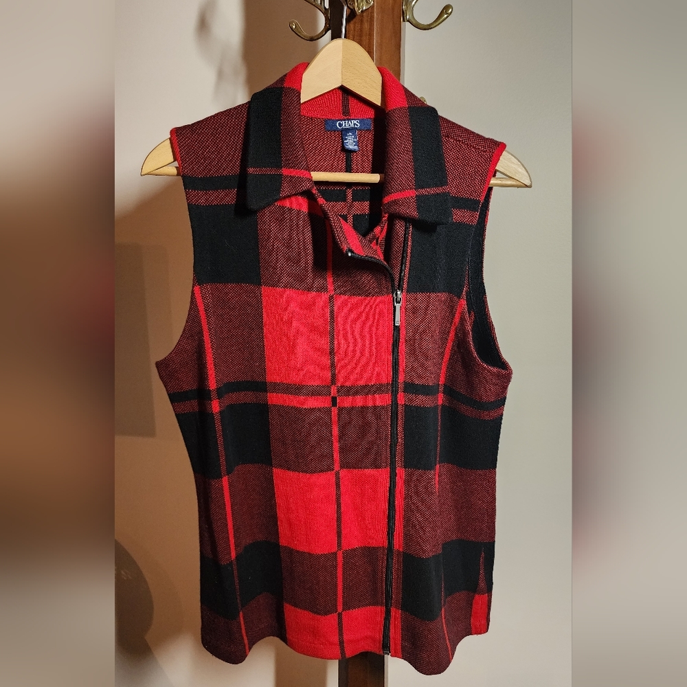 Chaps Plaid sweater vest